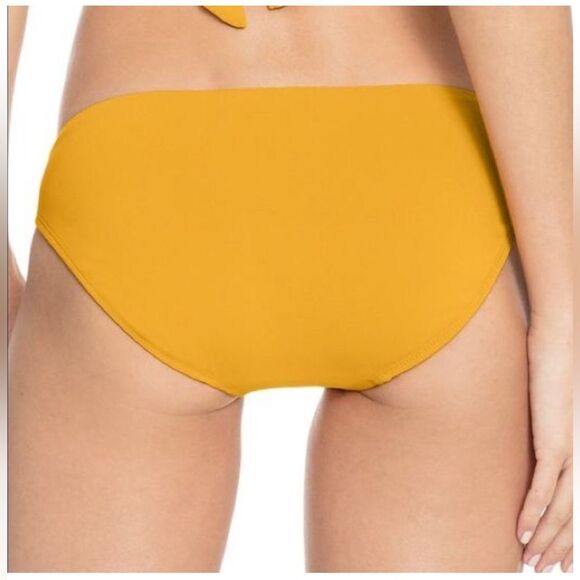 Robin Piccone Ava Luca Barbell Swim NWT Size S Mustard Yellow Bikini Bottom - Picture 2 of 4